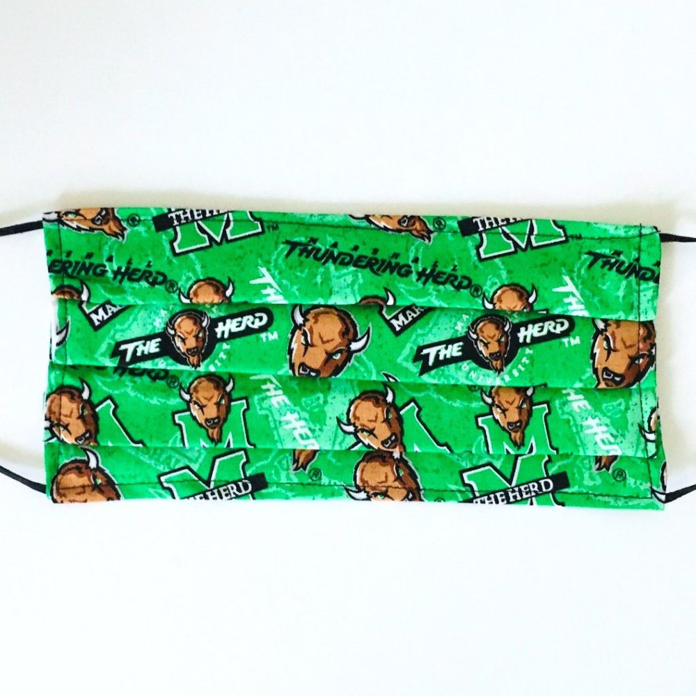 Marshall Univ THUNDERING HERD Handmade Face Mask